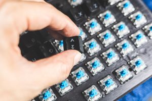 close up of keyboard switches